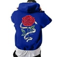 thumbnail image 6 of CONFREE Mens Hoodies Rose Prints Hoodies For Men Graphic Long Sleeve Casual Pullover Hooded Sweatshirts With Pockets, 6 of 8