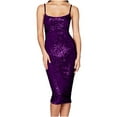 thumbnail image 1 of Pisexur Robes pour Femmes Col Rond Dos Nu Robe de Cocktail Mode Paillettes Scintillantes Robe de Soirée Boîte de Nuit Fête Robe Ajustée Robes de Retour à la Maison Élégante Robe d'Invitée de Mariage Tunique Robe Midi, 1 of 3