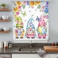 thumbnail image 4 of Spring Easter Sheer Curtains 45" Long, Watercolor Eggs Gnomes Floral Butterflies Plants Light Filering Curtains, Breathable Simi Curtain Privacy Drapes for Kitchen Bathroom Small Window Treatment, 4 of 9