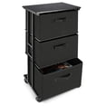 thumbnail image 4 of Dresser Storage with 3 Drawers, Fabric Dresser Tower, Vertical Storage Unit for Bedroom, Closet, Office, Black, 4 of 7