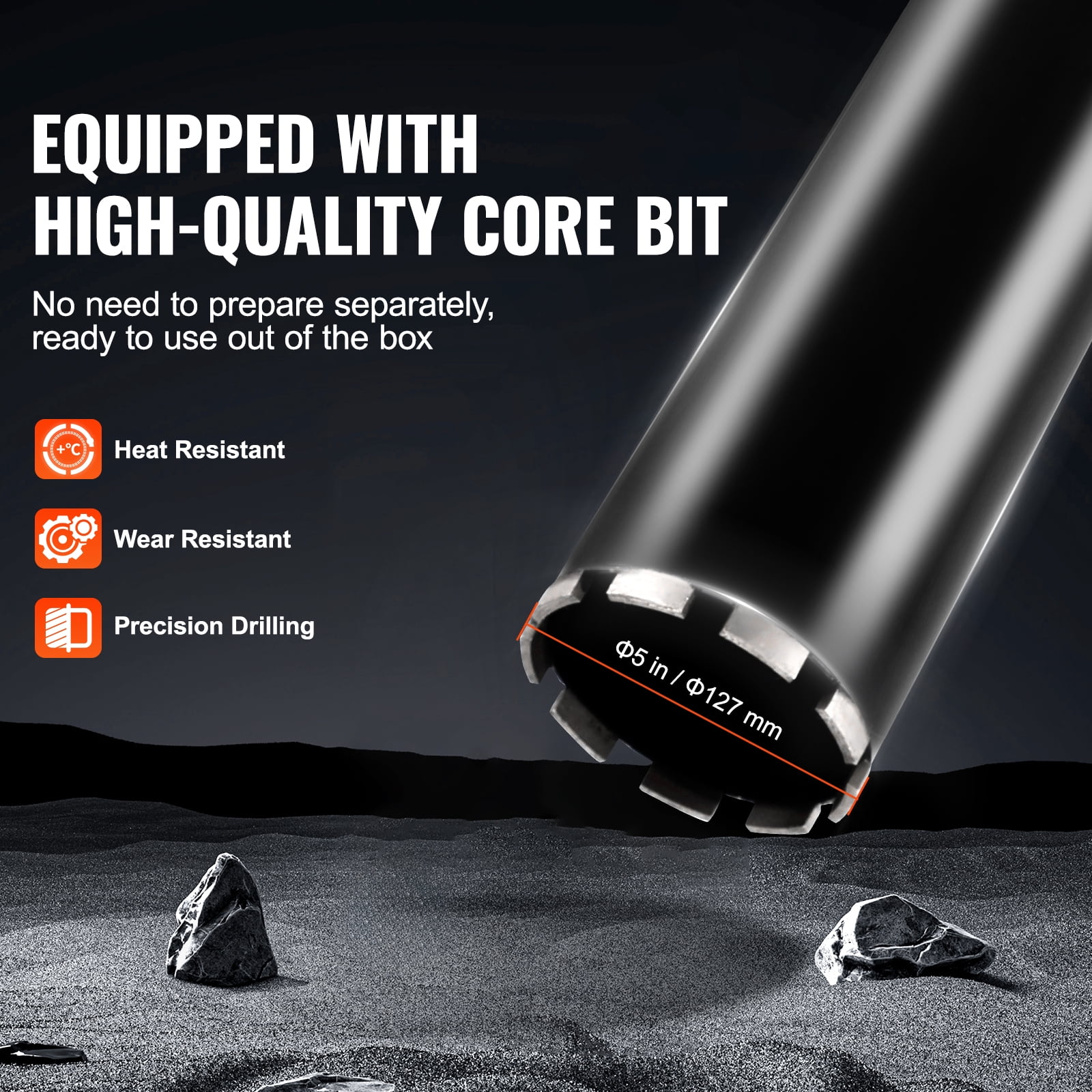KFFKFF Diamond Core Drill Bit Set, 0.8-11.8in Range, Diamond Rig with Support & Drill Bit, 3500W Durable for Concrete, Wet/Dry, Suitable for Brick, Marble