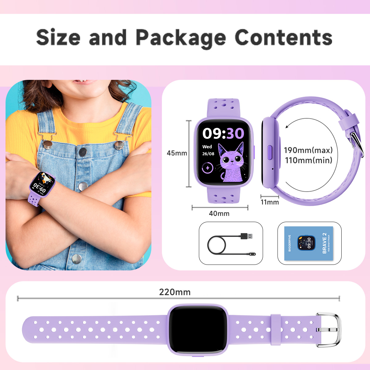 Biggerfive 1.8" Kids Smartwatch with Games & Pedometer photo 8