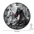 thumbnail image 2 of Horses Wall Clock 10 Inch Silent Non Ticking Round Wooden Clock Decoration for Living Room Kitchen Bedroom Bathroom Office Classroom, 2 of 8