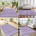 thumbnail image 5 of Lilac Purple Striped Washable Area Rugs 4'x6', Coastal Grandma Farmhouse Rustic Linen Texture Washable Throw Living Room Rug Non-Slip Sturdy Edge Binding Carpet for Indoor Entryway Bedside Kitchen, 5 of 9