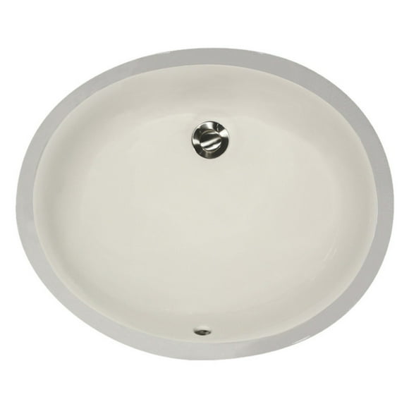 Nantucket Sinks UM-15x12-B 15-Inch by 12-Inch Oval Ceramic Undermount Vanity Sink, Bisque
