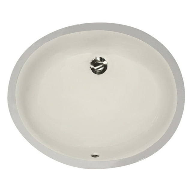 Nantucket Sinks UM-15x12-B 15-Inch by 12-Inch Oval Ceramic Undermount Vanity Sink, Bisque