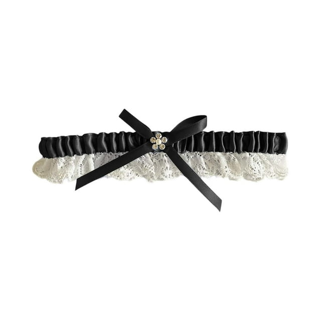 Elegant Bridal Wedding Garter with Rhinestone Lace Design for Bride and Prom Night