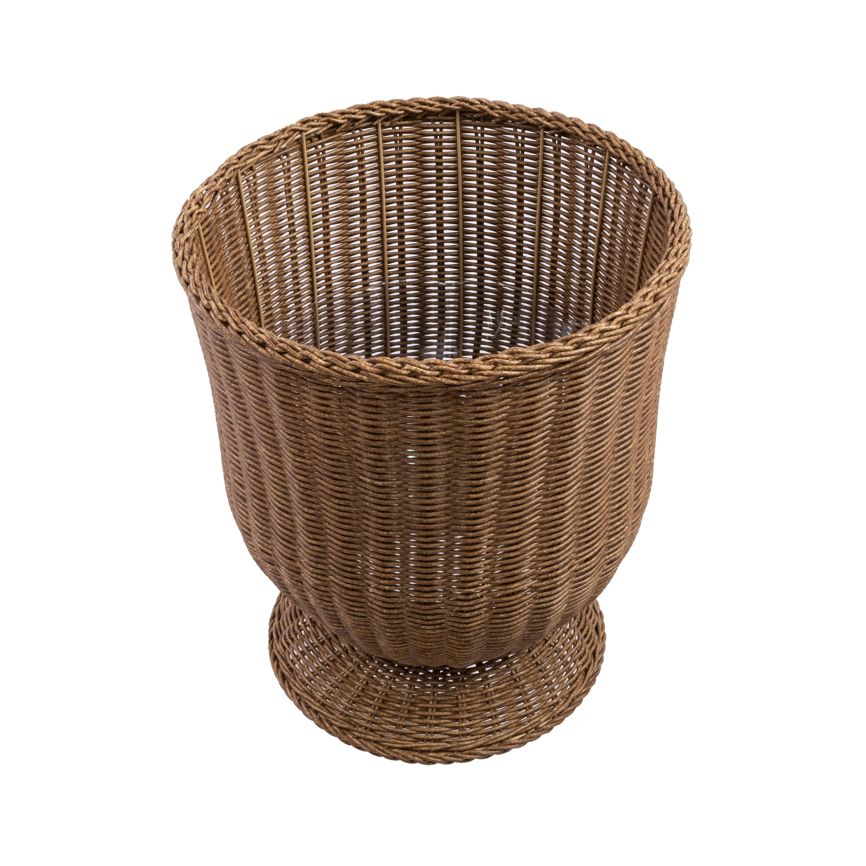 16 inch Brown Woven Resin Urn Planter