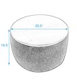 thumbnail image 2 of Upholstered Coffee Table with Wooden Lid, 2 in 1 Function End Table Footstool for Living Room Office, Function Circle Storage Ottoman, 25.5"x25.5"x14.5", Light Grey, 2 of 6