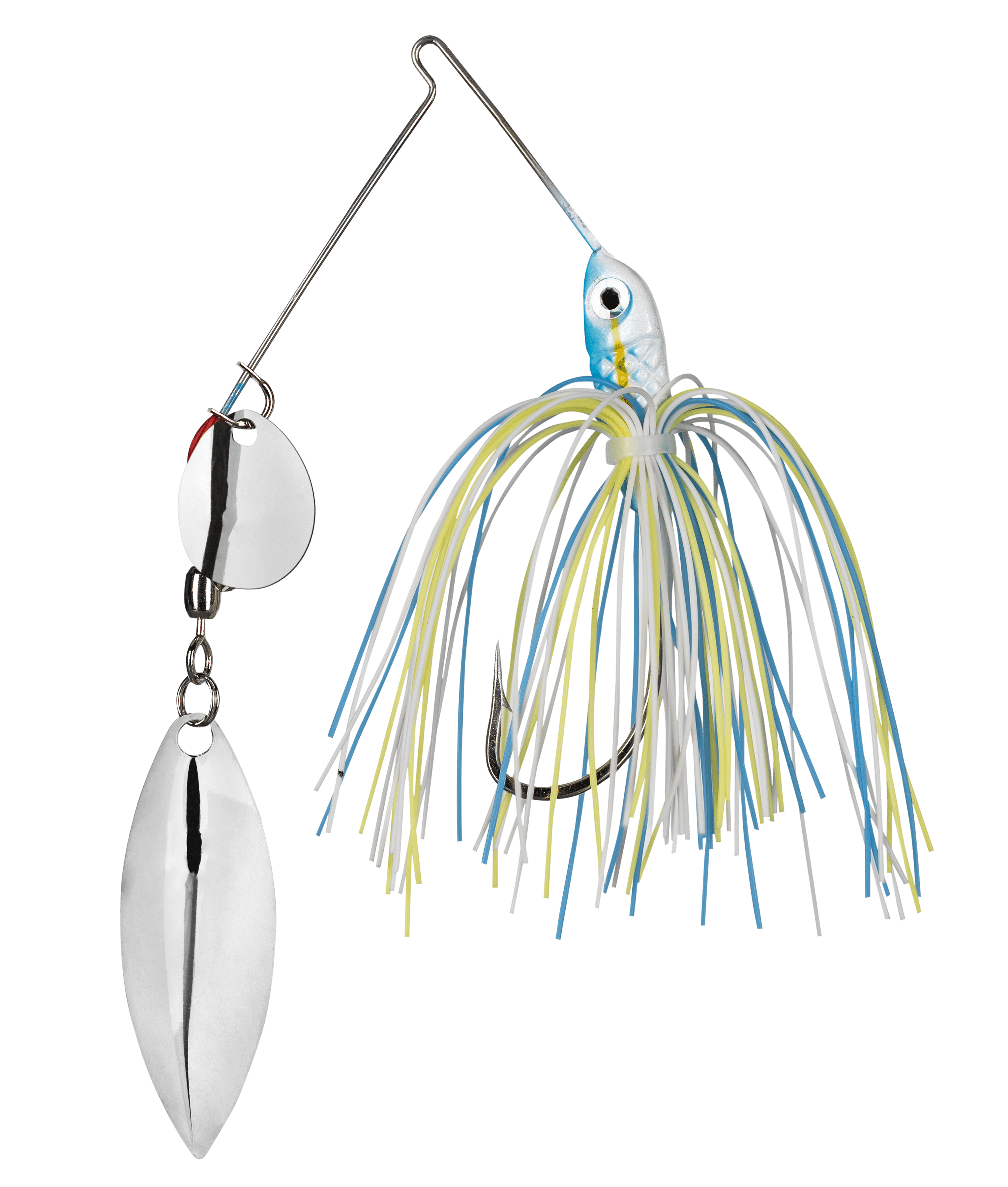 Promo Spinnerbait Lure 1/4 oz Colorado Willow White Blue Yellow