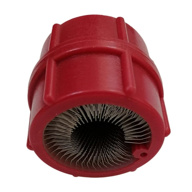 Limpiador de terminales de batería Herramienta manual universal Accesorios automotrices Poste de alambre de acero Rojo 17mm