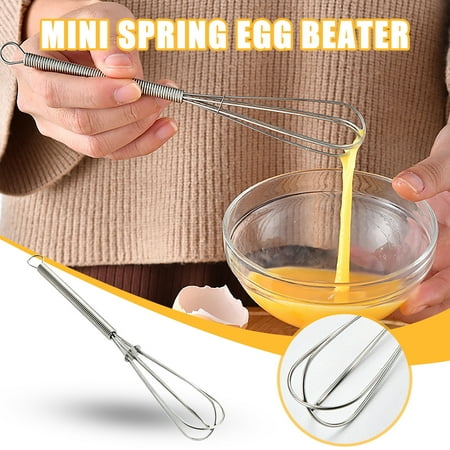 

Yoslce Immersion Blender Stainless Steel Mini Spring Handle Hand Beater Small Mixer Cream Whisk