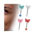 thumbnail image 1 of Butterfly Design 16G Eyebrow Jewelry Straight Barbell in 4 Different Colors, 1 of 1