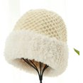thumbnail image 4 of CoCopeaunts Knitting Bucket Hat Versatile Basin Hat Autumn Winter Warm Cold Proof Thickened Ear Protection Basin Hat Plush Brim, 4 of 8