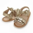 thumbnail image 5 of Otqutp Summer Sandals for Kids Baby Toddler Girls PU Leather Soft Open Toe Summer Sandals Flower Princess Flat Shoes for Summer Flat Sole Shoes, 5 of 6