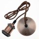 thumbnail image 1 of 2024 Pendant Light Vintage Modern Industrial Style E27 Lamp Holder Socket With 1.2m Braided Round Cable-brass (red-brown) [energy Class A+++], 1 of 5