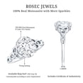 thumbnail image 6 of Rosec Jewels Certified Moissanite Oval Engagement Ring 2 Ct - Celtic Knot Ring - 7X9 mm - D-VS1 Quality, 18K White Gold, US 5.00, 6 of 7