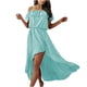 thumbnail image 1 of Vestido HUOGUO Fashion para mujer, liso, cuello oblicuo, volante asimétrico, 1 of 5