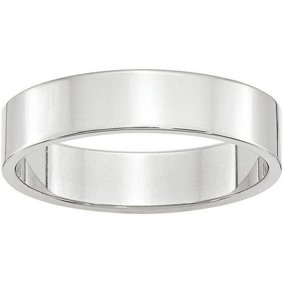 Primal Gold 10 Karat White Gold 5mm Lightweight Flat Band Size 5.5