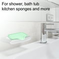 thumbnail image 2 of Soap Dish Soap Cleaning Storage Keep Soap Dry for Home Bathroom Kitchen Silicone Light Green 13.5x10.5cm, 2 of 7