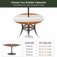 thumbnail image 6 of Round Outdoor Tablecloth with Umbrella Hole and Zipper, Orange Beige Stripe Tablecloth with Elastic Waterproof, Modern Art Horizontal Striped Patio Table Covers for 55" - 60" Picnic Pool Tables, 6 of 8