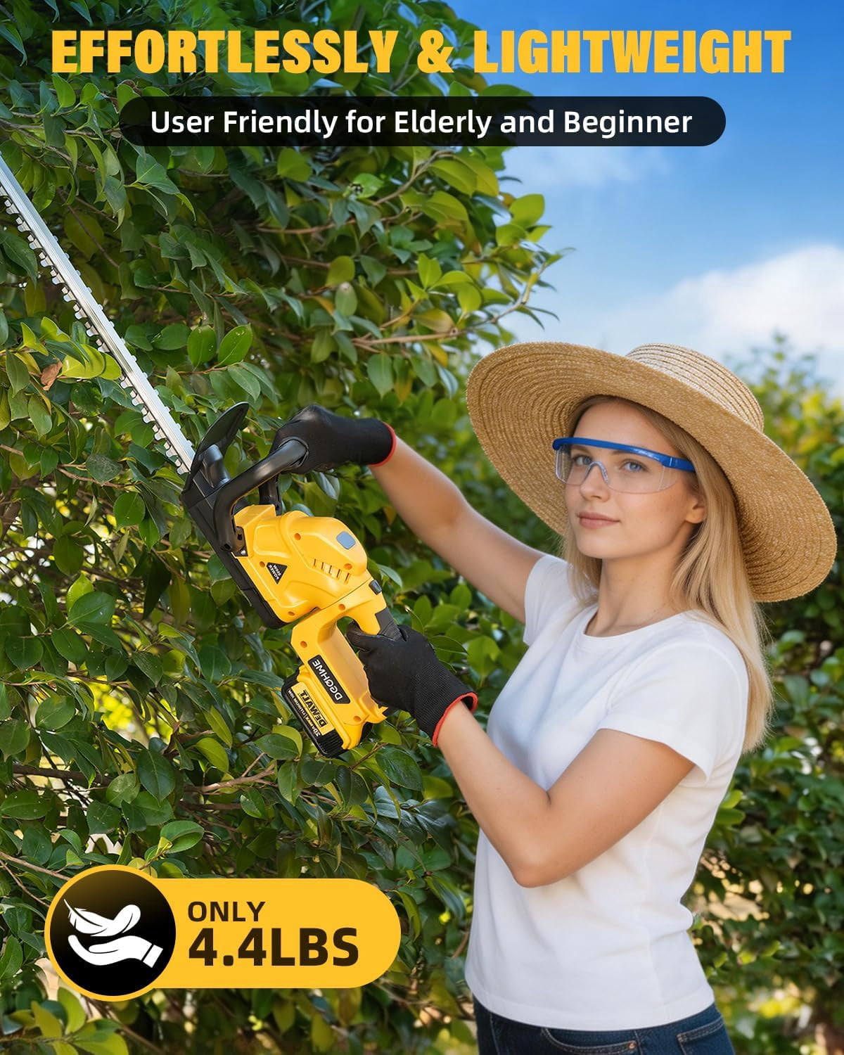 Cordless Hedge Trimmer with 3000RPM Motor and 180 °   Rotating Head for Efficient Garden Maintenance