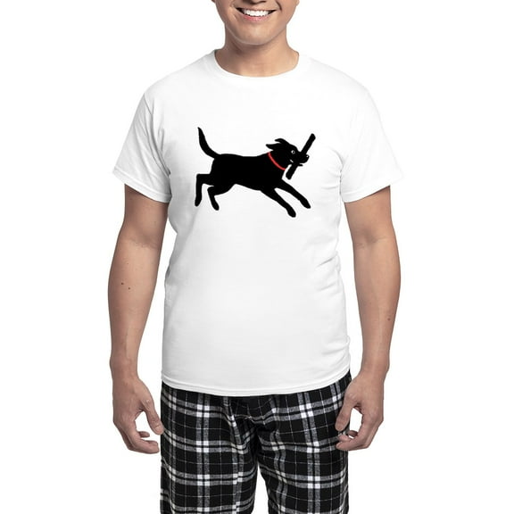 CafePress - Black Labrador Retriever Men's Light Pajamas - Men's Light Loose Fit Cotton Pajama Set