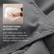 Bare Home Goose Down Alternative Comforter Set, Premium 1800 Collection, with Pillow Shams, 3 Piece Set, Queen, Gray