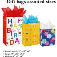 thumbnail image 3 of Birthday Gift Bag with Handle and Tissue Paper, 12 Pcs Gift Bags Assorted Sizes and Designs, Large, Medium, Small Size Birthday Gift Bag for Boys, Girls, 13”, 9” ), 3 of 4