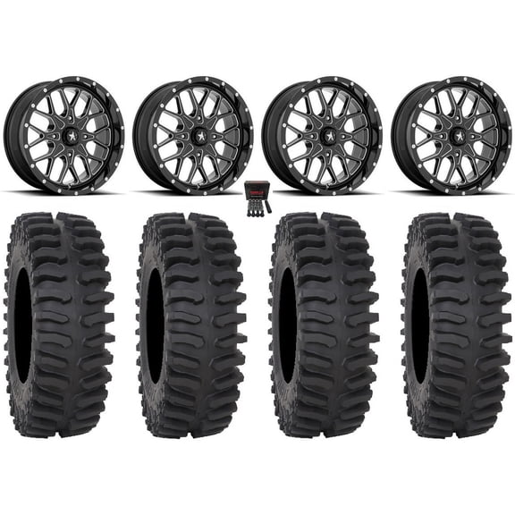 MSA Portal 18" Wheels Milled 37" XT400 Tires Can-Am Maverick X3 / Honda Pioneer 1000 / Talon