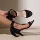 thumbnail image 2 of Amzcrzy Zapatos de mujer,Zapatos de mujer,Zapatillas de mujer, Sandalias informales de verano con punta abierta y lazo para mujer, zapatos de tacón alto de color liso Sandalias Mujer Zapatillas De Ca, 2 of 4
