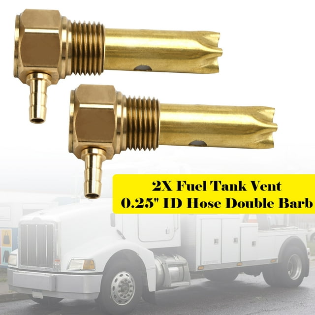 2X 0.25" ID Hose Double Barb Fuel Tank Vent Assy FTA-V-50-02 For Peterbilt