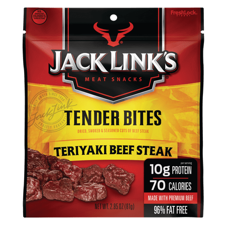 Jack Links Beef Tender Bites, Teriyaki, 2.85oz (Best Teriyaki Beef Jerky)