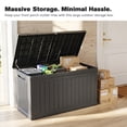 thumbnail image 6 of UIOWIO 270 Gallon Large Outdoor Storage Deck Box,Resin Waterproof UV Resistant Storage Box with Hundles,Outside Lockable Deck Box for Patio Furniture Pool and Sports Equipment,Black, 6 of 10