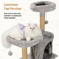 thumbnail image 3 of ZephyPaws 45-Inch Cat Tree, Cat Tower with Scratching Posts for Small Space, Cat Tree House for Indoor Cats with Condo, perches, Toys and Large Scratch Board, Light Gray, 3 of 9