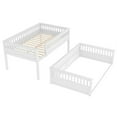 thumbnail image 4 of Bellemave Full Over Full Bunk Bed, Wood Bunk Bed Frame with 21.7" High Guardrail, Converts to 2 Individual Beds, Space Saving Floor Bunk Beds Design for Teen Adults, White, 4 of 7