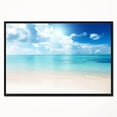 thumbnail image 1 of Sable de la Plage dans la Mer Bleue des Caraïbes - Tableau Moderne sur Toile Encadrée de Paysage Marin, 1 of 3