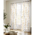 thumbnail image 5 of Yellow Grey Botanical Sheer Curtains 63 Inch Length 2 Panels Set for Living Room/Bedroom, Spring Floral Summer Farmhouse Kitchen Curtains Grommet Semi-Sheer Curtains Window Treatments 42"x63"x2, 5 of 7