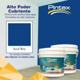thumbnail image 2 of PINTEX Kit Pinta-me 2 Galones Pintura Vinil-Acrílica 3.8 L c/u | Incluye Brocha, Rodillo, Felpas, Masking Tape y Plastiprotector | Acabado Mate | Interiores y Exteriores | Azul Rey, 2 of 5
