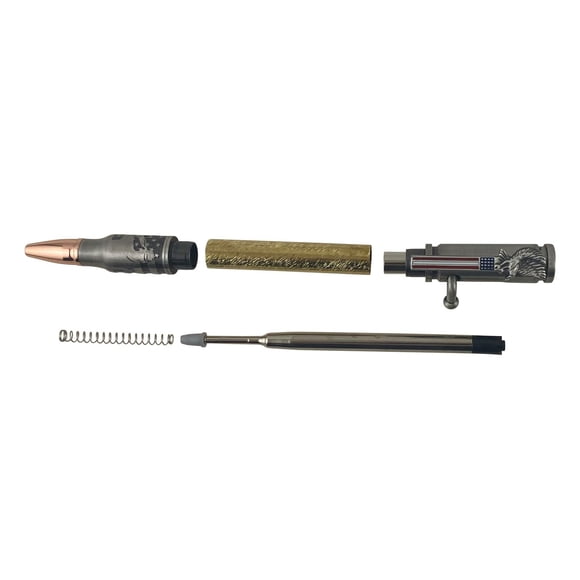 Penn State Industries Includes PKCP8ARAP Patriotic Etched Salute The Troops Bolt Action Pen Woodturning Kit (5, Antique Pewter)