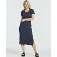 thumbnail image 2 of 3 Pack: Women's Ribbed Jersey Crew Neck Short Sleeve Midi Length Dress With Side Slit, 2 of 6