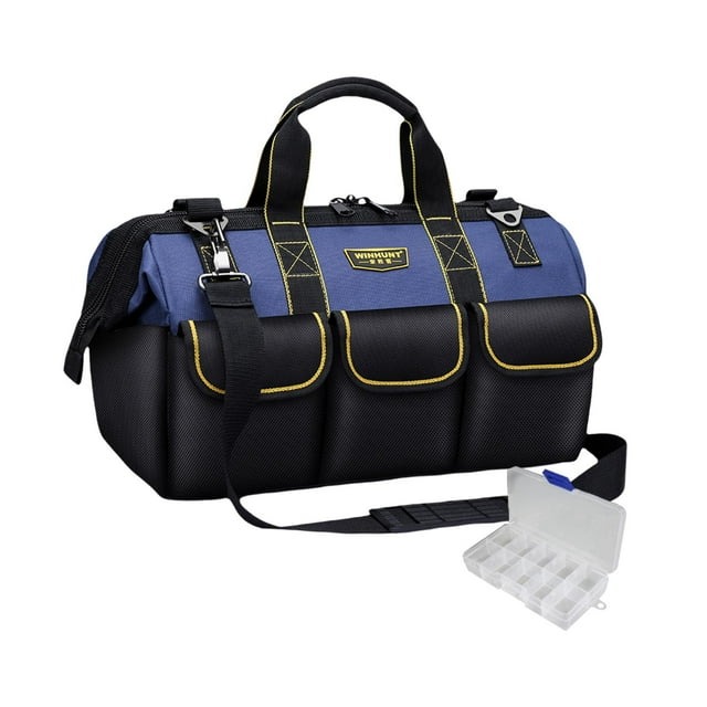 Riñonera para herramientas de jardinería con bolsillos múltiples, riñonera de almacenamiento para electricista, bolsa de herramientas para llave , 17in azul DYNWAVEMX Bolsa de cinturón