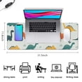 thumbnail image 5 of Long Mouse Pads for Desk,Light Green Dinosaurs Leaves Pattern Desk Mats on Top Of Desks, Desk Mouse Pad Extra Large with 3mm Non-Slip Base and Stitched Edge for Gaming,Office,Work,Home 31.5"x11.8", 5 of 6