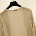 thumbnail image 6 of Jinhomg Thin Cardigan for Women Lightweight Long Sleeve Open Front Shrugs Casual Loose Solid Summer Cardigan Tops Daily Wear Khaki XXL, 6 of 8
