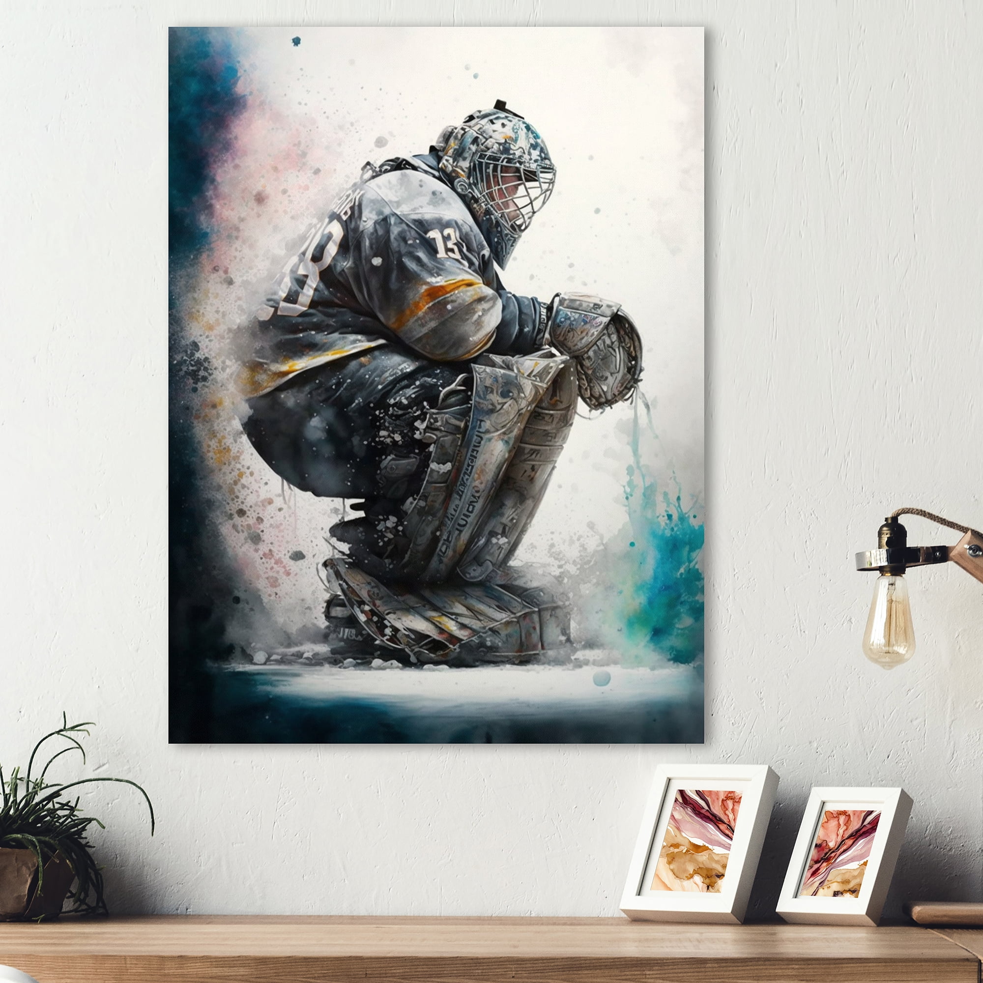 Designart Hockey Goalie I Canvas Wall Art