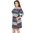 thumbnail image 2 of Women's Christmas Print Dress, Fair Isle Reindeer/Black, 2XL, 2 of 5