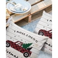 thumbnail image 2 of Pack of 2 Outdoor Pillow Covers, Red Truck Carring Farm Christmas Tree Wood Grain Waterproof Square Throw Pillowcase Cushion Decorative Pillow Covers for Couch Patio Tent, 26x26 in, 2 of 6