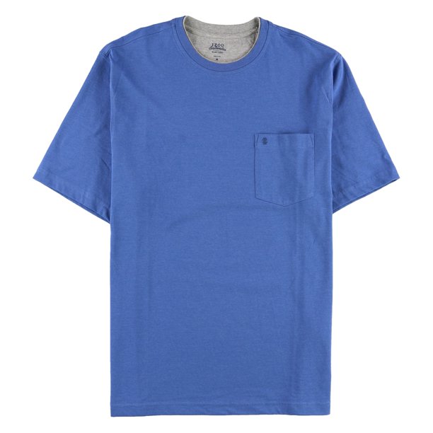 Camiseta Básica IZOD Hombre Cuello Redondo Suave Azul Mediano