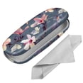 thumbnail image 1 of Funda para anteojos con forma de concha dura finita con estampado de hibiscos en flor, 1 of 7
