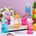 thumbnail image 4 of NOGIS 6 Acrylic Mason Jars with Lids and Straws 16 oz Drinking Plastic Tumbler with Straw Iced Coffee Cups Water Bottles Mugs for Wedding Party Favor Water Milk Beer Juice Beverage (Gradient), 4 of 7